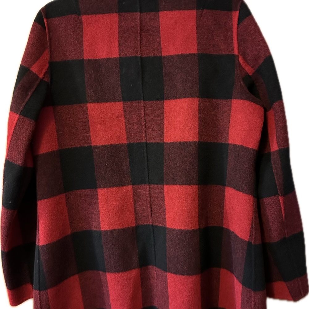 Talbots Medium Red Buffalo Plaid Double Face Topper / Jacket - Picture 3 of 6